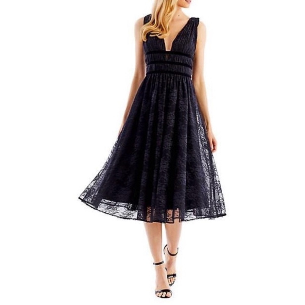 Nicole Miller Floral Lace Fit & Flare Dress NWT Sz 12